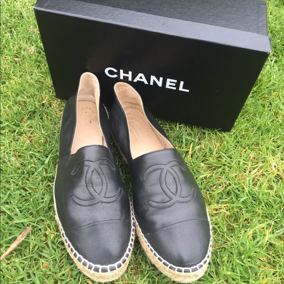 1 HR SALE CHANEL Leather Loafer Espadrilles Shoes